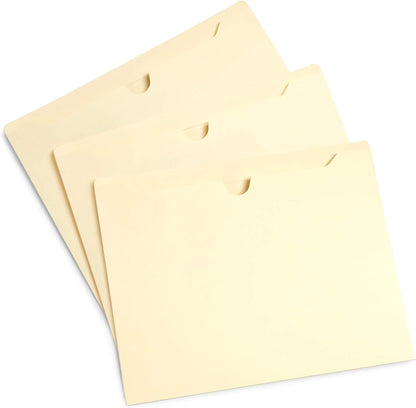Blue Summit Supplies Manila File Jackets, Reinforced Straight Cut Tab, Designed for Use in Standard Hanging Files, Letter Size, 100 Pack