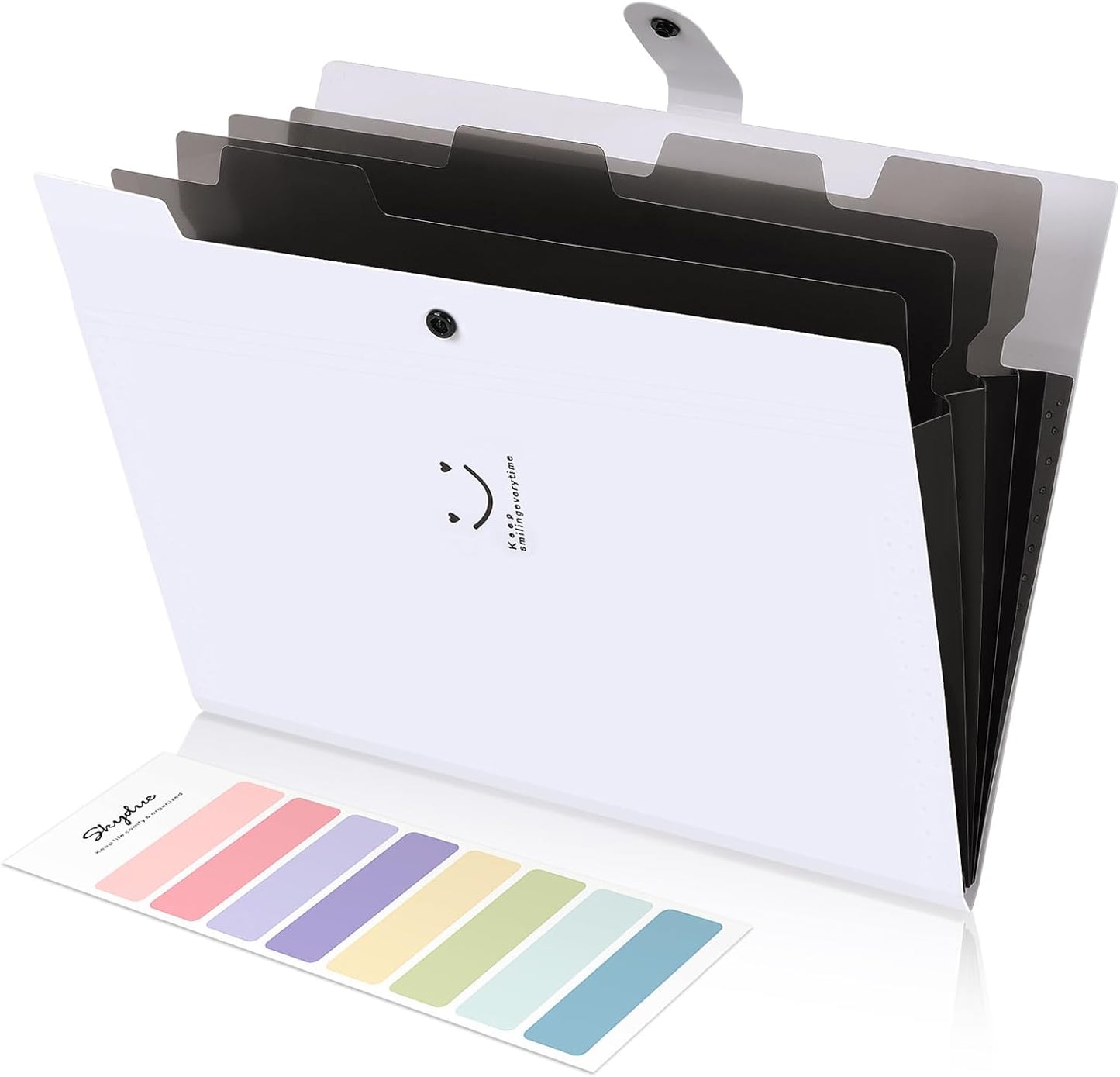 SKYDUE Letter A4 Paper Expanding File Folder Pockets Accordion Document Organizer (Purple)