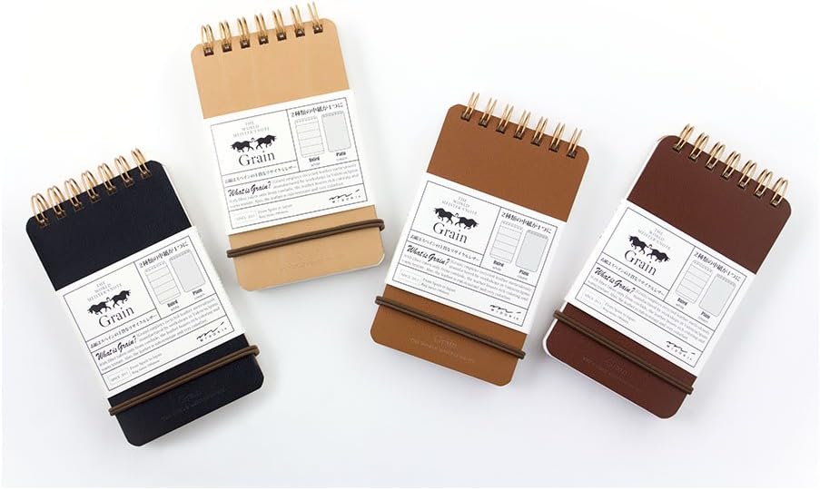 Midori 11796006 Notepad WM Ring Memo Grain Black