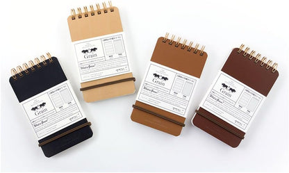 Midori 11796006 Notepad WM Ring Memo Grain Black