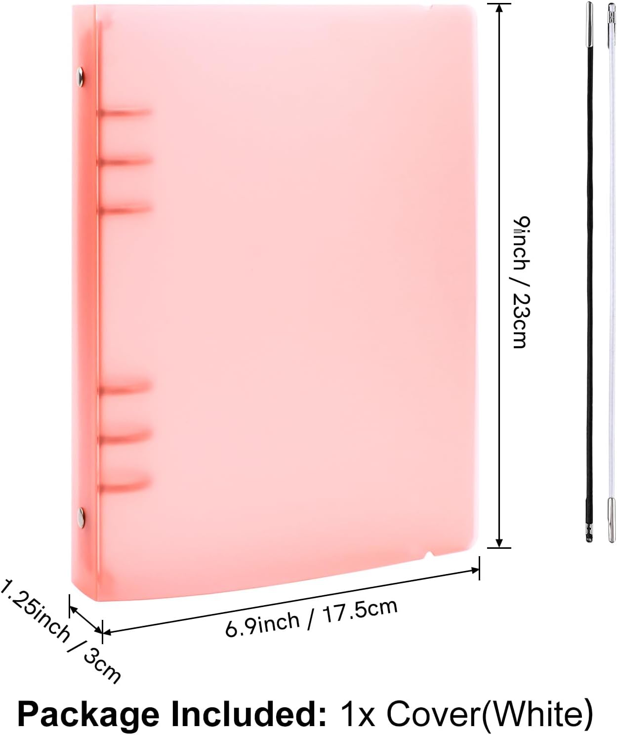 A4 4-Holes Round Ring View Binders Plastic Cover, Refillable Notebook Journal Binder File Folder, Loose Leaf Sheet Protector/DIY Scrapbooking/Binder Cover Protector (Purple)