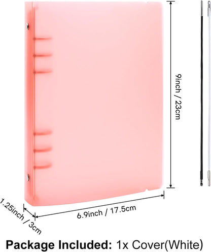 A4 4-Holes Round Ring View Binders Plastic Cover, Refillable Notebook Journal Binder File Folder, Loose Leaf Sheet Protector/DIY Scrapbooking/Binder Cover Protector (Purple)