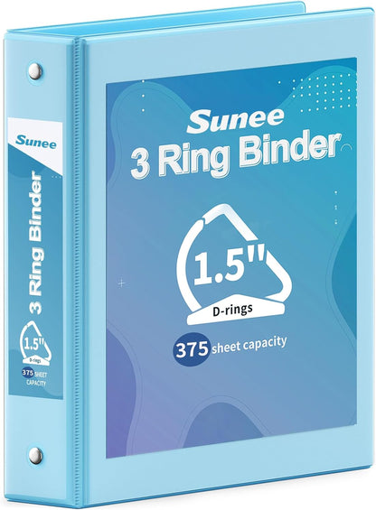 SUNEE 3 Ring Binder 2 Inch, Clear View Binder Three Ring PVC-Free (Fit 8.5x11 Inches) for School or Office Supplies, Light Purple, 1 Pack