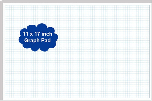 Yaridar (3-Pack) Engineering Graph Paper Pad - 17" x 11" Grid Paper for Engineering, Drafting, Blueprint Drawing, 75 Sheets/150 Pages 4x4 Blue Quad Rule by Better Office Products