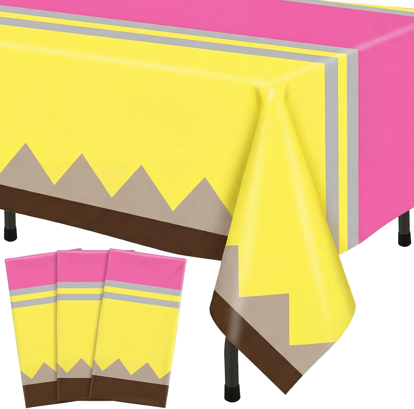 Oudain 4 Pcs Preschool Kindergarten Back to School Party Tablecloth First Day to School 54 x 108 Inch Large Disposable Rectangle Notebook Tablecloth Cover for Party Supplies Table Decorations