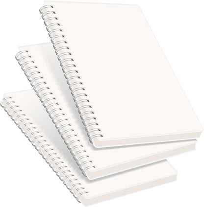 RETTACY Blank Journal Notebook, 3-Pack, 160 Pages per Pack, A5 Medium Size (5.7'' × 8.3''), 100 GSM Thick Paper, Spiral-bound, Flexible Plastic Cover, for Sketching, Drawing, Painting