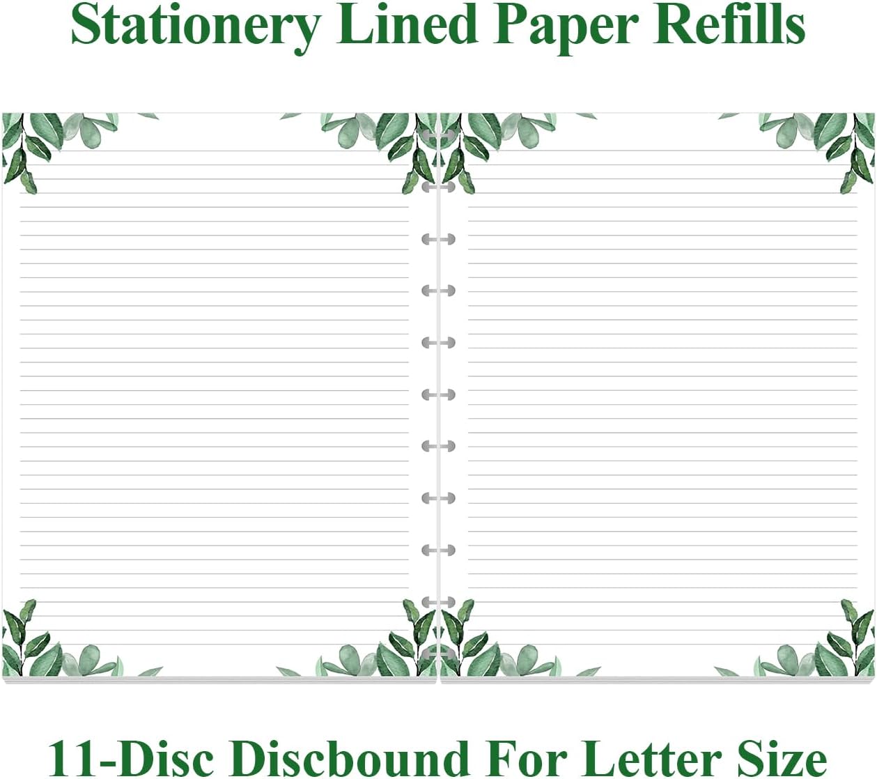 Stationery Lined Paper, Letter Size Unpunched Ruled Filler Paper, 100Sheets/200Pages Loose-Leaf Line, 100gsm, 8.5'' x 11'', Leaf