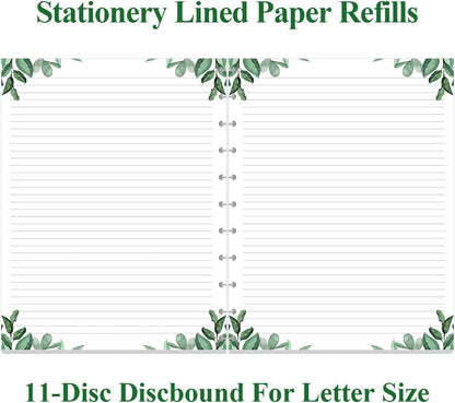 Stationery Lined Paper, Letter Size Unpunched Ruled Filler Paper, 100Sheets/200Pages Loose-Leaf Line, 100gsm, 8.5'' x 11'', Leaf