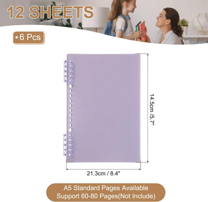 PATIKIL 12 Pack Binding Covers, A5(8.4x5.7 Inch) 22 Mil Plastic Notebook Covers Sheets with Binding Comb for Book Report Presentation, Light Blue