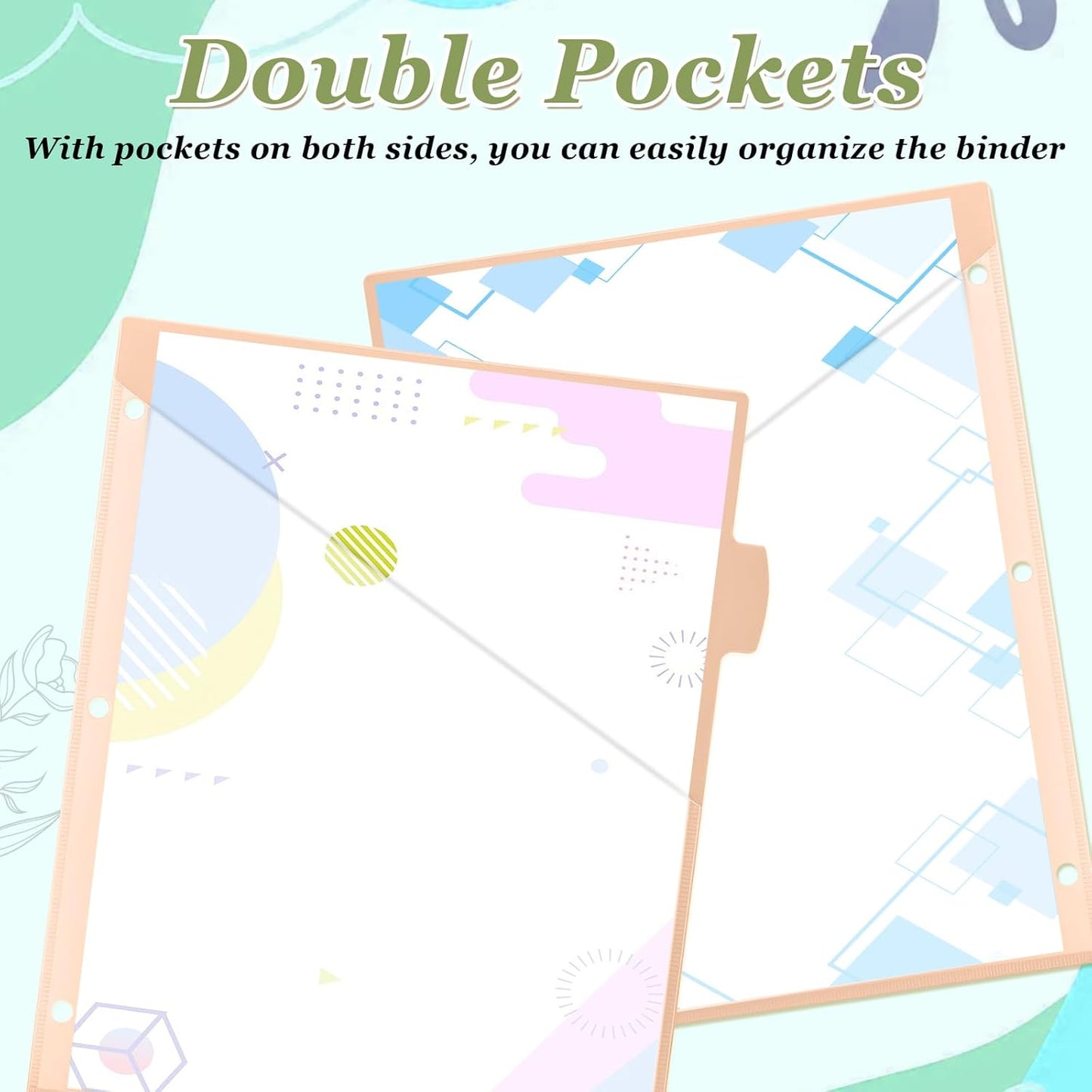 Epakh 12 Pcs Binder Dividers for 3 Rings Binders Index Dividers with Two Clear Pockets Plastics Sheets Protectors with Tab Labels for School Office Organization (Morandi)
