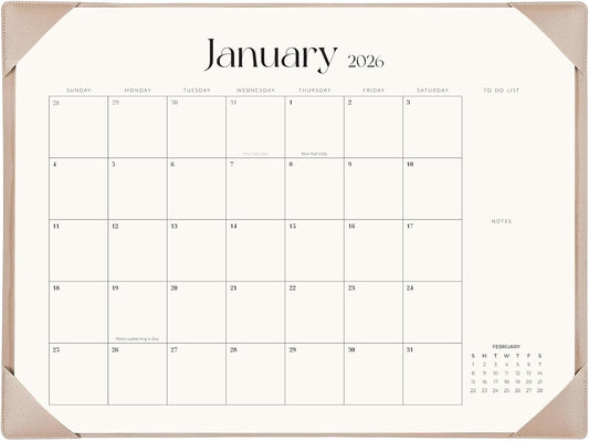 Desk Calendar 2026-2027 with Desk Mat – 22" x 17" Large Desk Pad Calendar Runs from January 2026 to June 2027, Office Supplies Desktop Monthly Calendar for Home & Office
