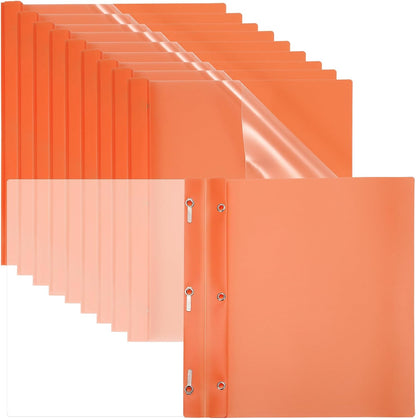 PATIKIL Plastic Report Covers with Prong, 10 Pcs 80 Sheet Clear Front Presentation Binders with 3 Metal Prong Fasteners Report Folder for Resume Documents Files Letter, Grass Green