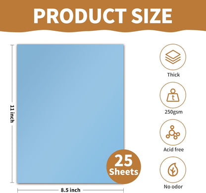 25Sheets Cream Paper, 8.5 x 11 Thick Card stock for Certificates, Invitations, Greeting Cards, Crafts, Graduations 250gsm/92lb Heavyweight Scrapbook Paper（Cream）