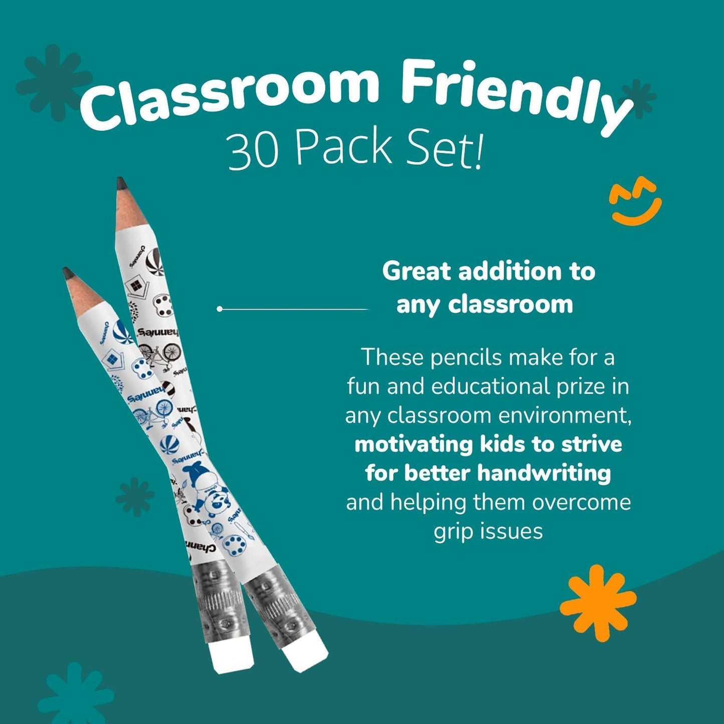 Channie's My First Pencil, Easy-to-Hold Jumbo Pencils for Preschoolers, Kindergarteners & 1st Graders, Brown Wooden 2B Fat Pencils for Kids Ages 3-7, 2 Pack (5 Each) + Sharpener