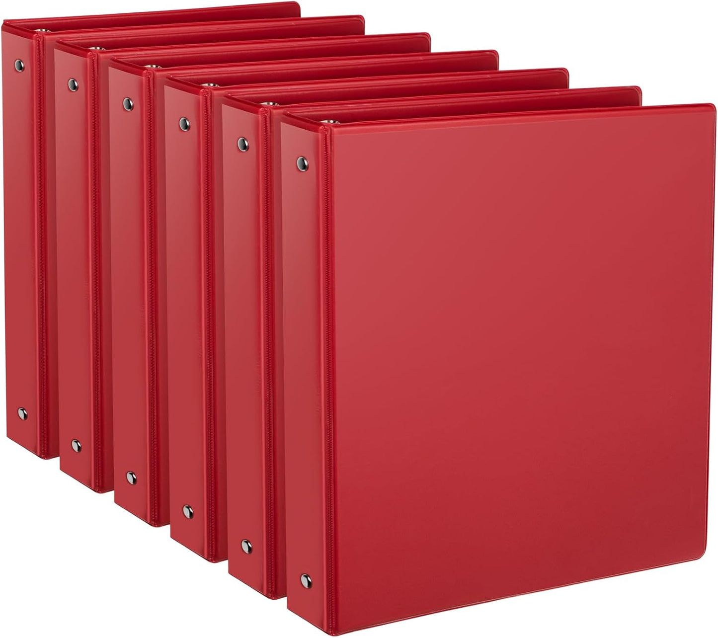 CIXILDTS 1-Inch Round Ring Binders, Standard 3 Ring Binder Fit Letter Size Paper, Presentation View Binders, 6 Packs, Assorted