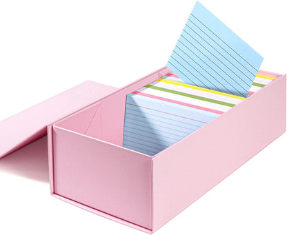 Harhana 3x5 Index Card Holder Card File Box Organizer, Hold 1200 3x5-Inch Flash Cards 1 Pack Black