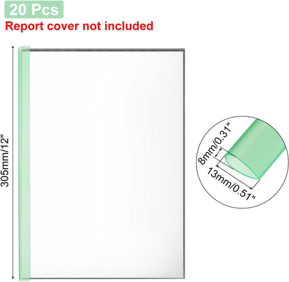 PATIKIL 20Pcs Binding Bars, 13x8mm Binding Bars Slide Grip 50 Sheets Capacity A4 Size Report Binder Presentation Binder for Study Office Report Cover Resume, Transparent Yellow