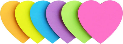 SIMONA Heart Shape Sticky Notes 8 Color Bright Colorful Sticky Pad 75 Sheets/Pad Self-Sticky Note Pads