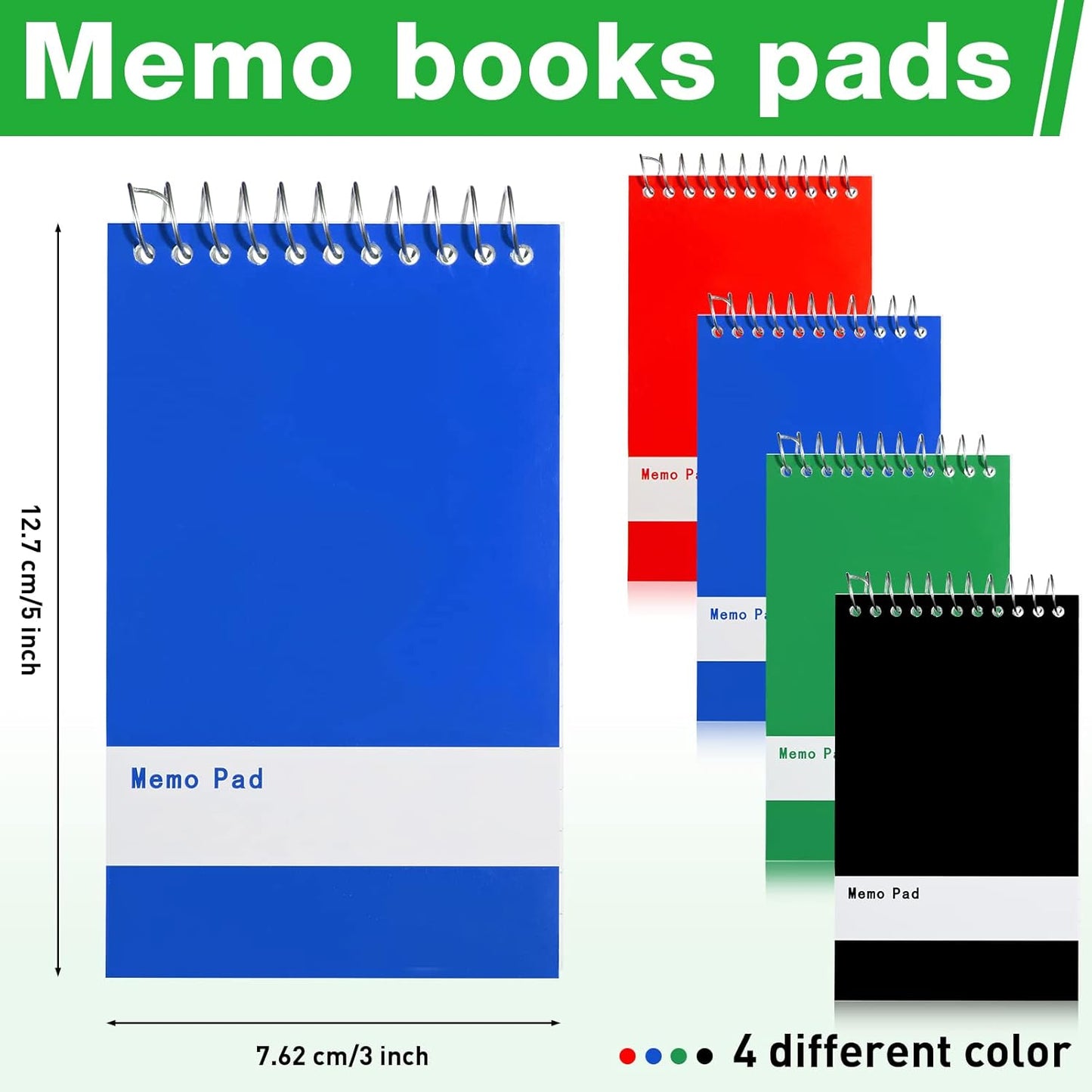 Thenshop 100 Pads Spiral Memo Pads Bulk 3 x 5 Inch Small Pocket Notepad Top Bound Lined 60 Sheets Mini Notebooks for School College Office Home Supplies (Fresh Colors)