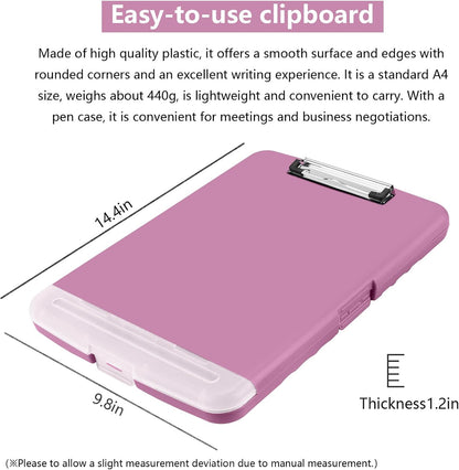 SFLHHDM Purple Clipboard, Clip Boards 8.5x11, Teacher Clipboards with Storage, Plastic Clipboard with Pen Holder, Clipboards Storage for Women Teachers Work, School & Office Supplies