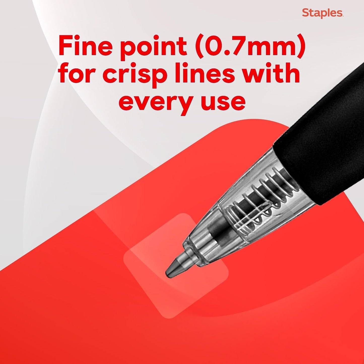 STAPLES Retractable Ballpoint Pens, Fine Point, Black Ink, 12 Pack – Smooth, Reliable Writing Pens for Office & School Use