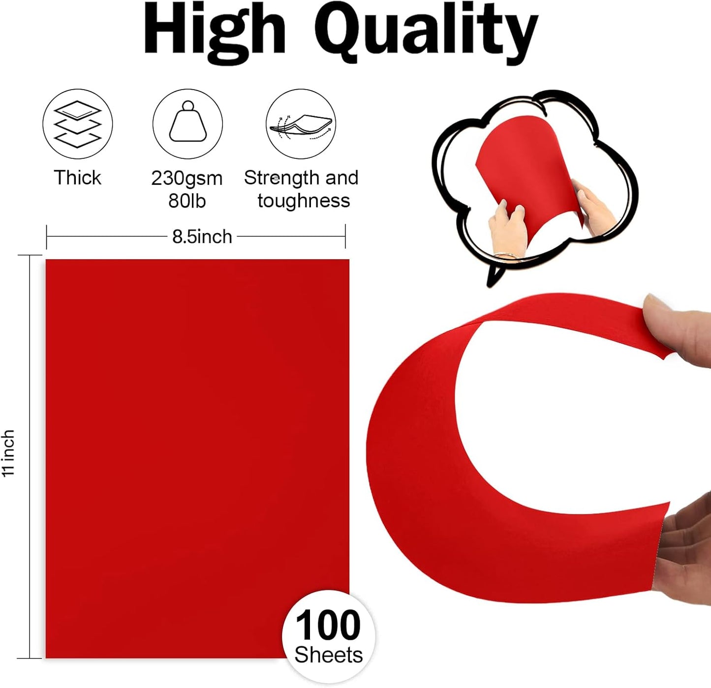 100 Sheets White Cardstock 8.5 x 11 Certificate Paper, Goefun White Card Stock Printer Paper for Invitations, Menus, Wedding, DIY Cards