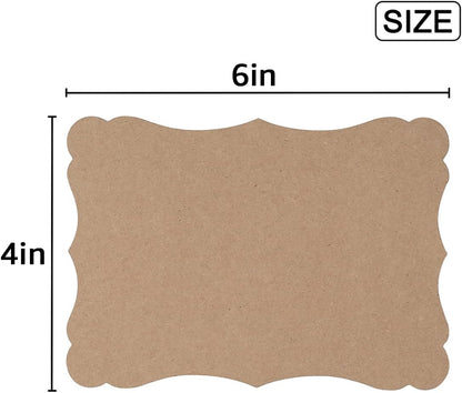 50 Pack Blank Kraft Cards Cardstock Thick Paper Brown Greeting Cards for DIY Gift Card Menus, Baby Shower and Wedding Invitations (Multicolored, 5x7IN)