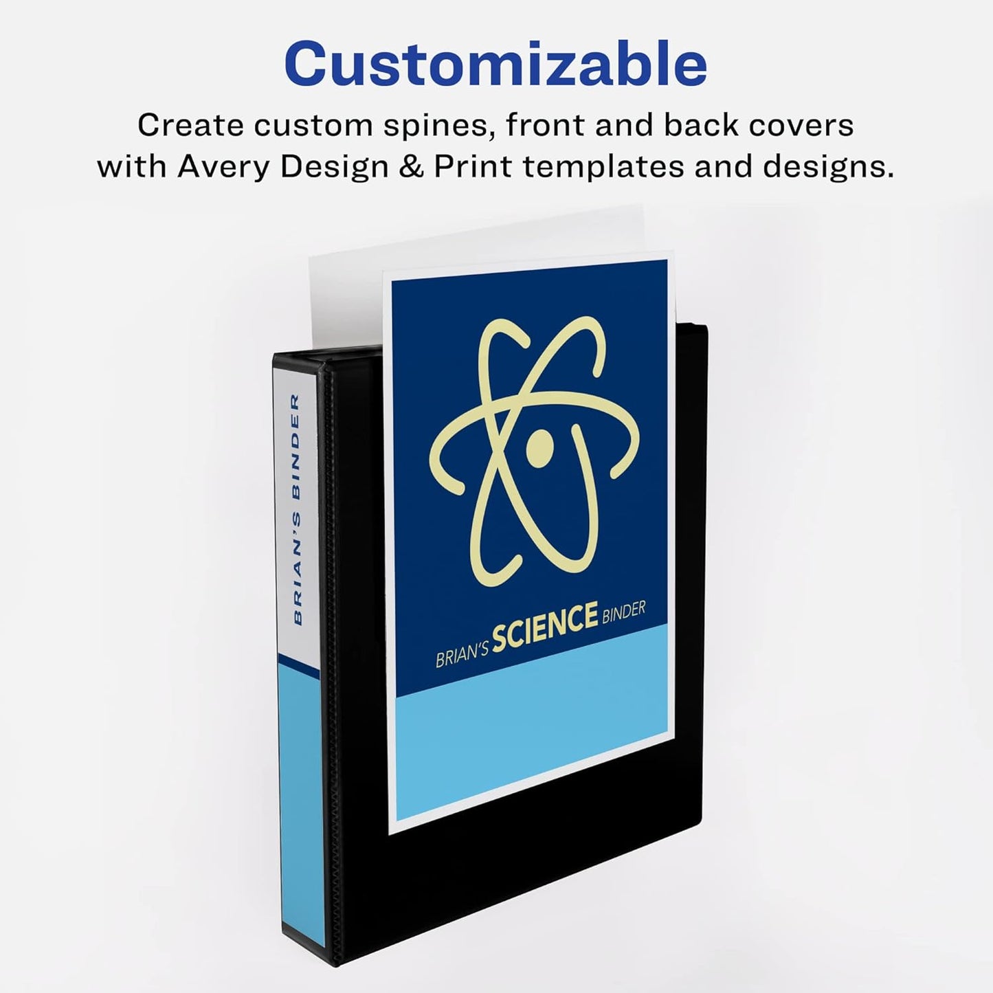 Avery Heavy-Duty Dual Color 3 Ring Binder, 1/2 Inch Slant Rings, White/Black View Binder (17880)