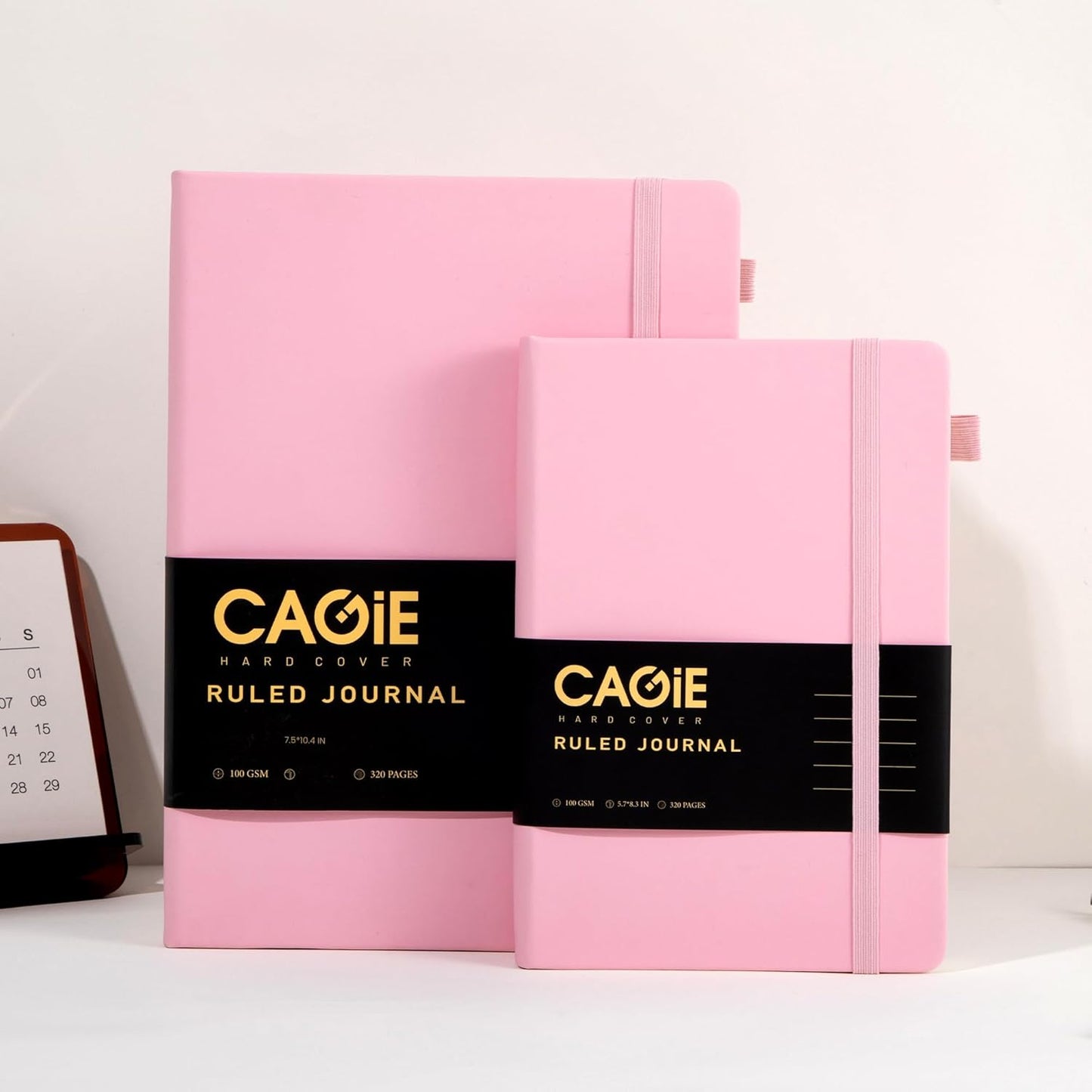 CAGIE Bullet Dotted Journal Notebook 320 Pages 100 GSM Paper Hardcover A5 Dot Grid Notebook Leather Journals for Writing Women Men Work Journaling, Green