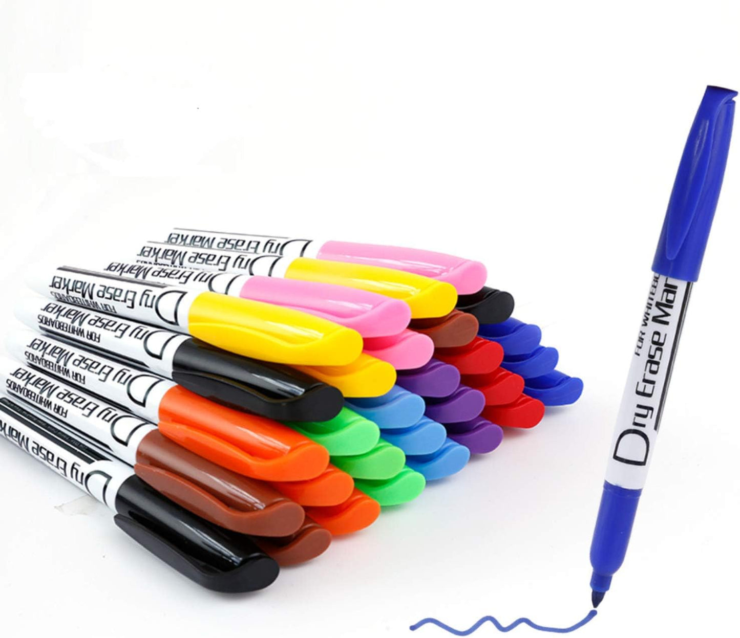 Volcanics Black Dry Erase Markers Low Odor Fine Whiteboard Markers Thin Box of 30
