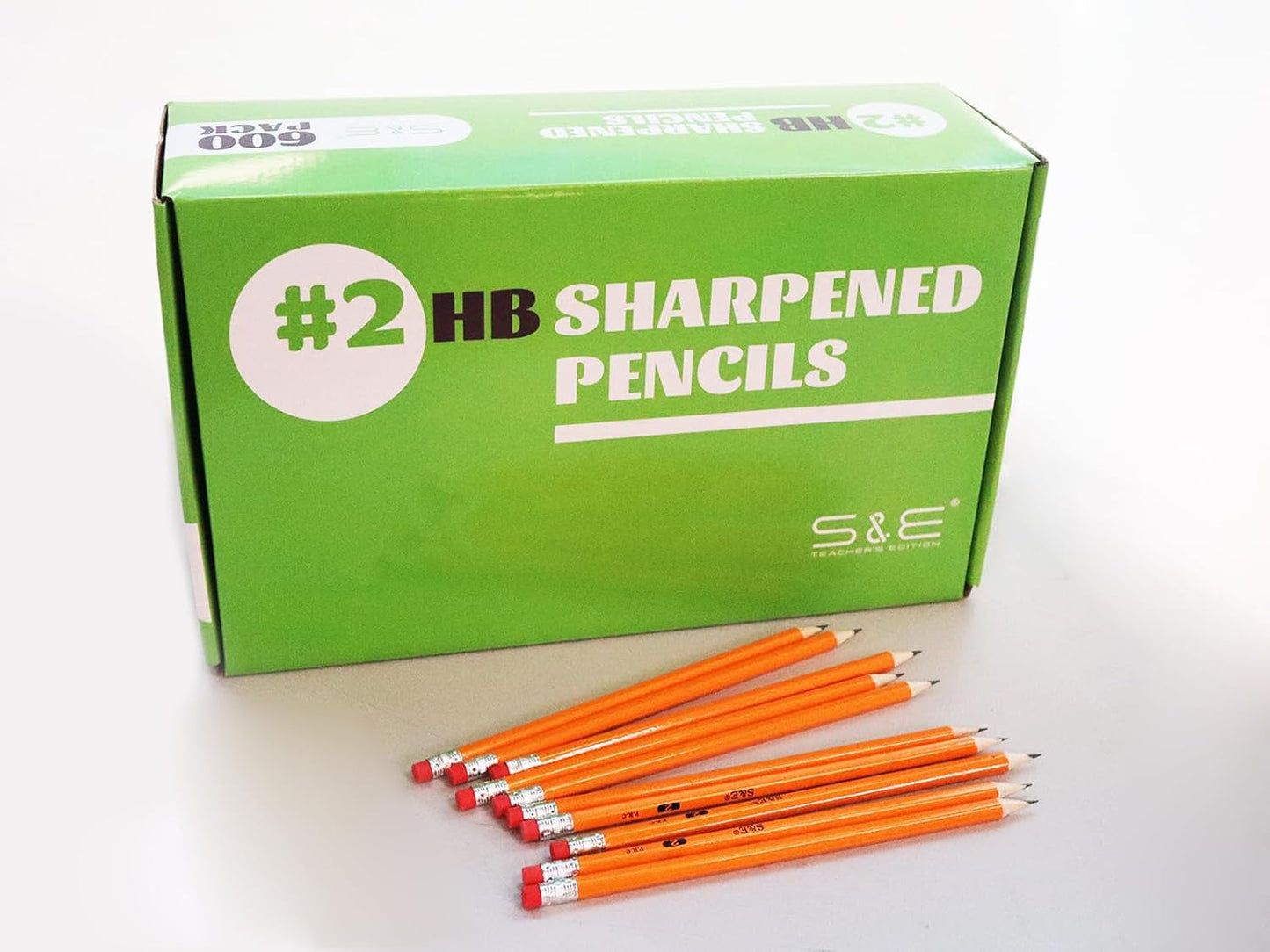 S & E TEACHER'S EDITION 360pcs Pre-sharpened Pencils with eraser top, No.2 pencils #2 HB pencil, Golf, Classroom, Pew, Back to school, 360 pcs/box