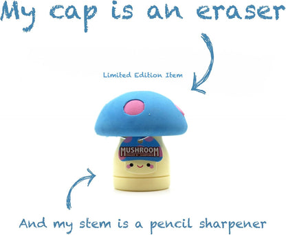 Limited Edition Mushroom Eraser and Pencil Sharpener (RED Cap W/Yellow DOTS)
