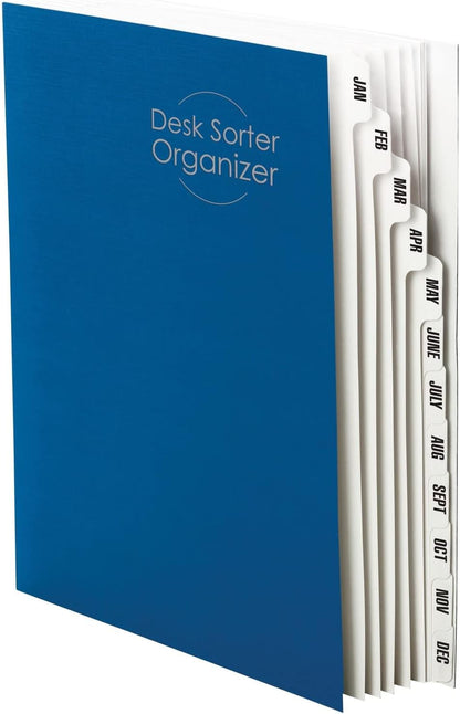 Smead Expandable Office Desk File Sorter, Office Supplies, Alphabetic (A-Z) Desk Organizer, 20 Indexing Dividers, Laminated Tabs, Letter Size, Dark Blue, Office Desk Accessories (89282)