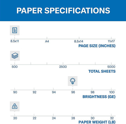 Hammermill Printer Paper, Fore Multipurpose 20 lb Copy Paper, 8.5 x 11-1 Ream (500 Sheets) - 96 Bright, Made in the USA, 103267