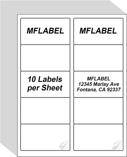 MFLABEL Half Sheet Shipping Labels - 200 Self Adhesive Sticker Sheets for Laser & Inkjet Printers, Waterproof & Smudge-Free, with 12 Free Fragile Labels for Packaging, Shipping and Crafting - Colors A