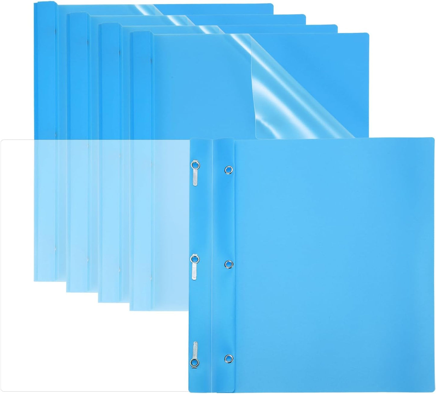 PATIKIL Plastic Report Covers with Prong, 5 Pcs 80 Sheet Clear Front Presentation Binders with 3 Metal Prong Fasteners Report Folder for Resume Documents Files Letter, Purple