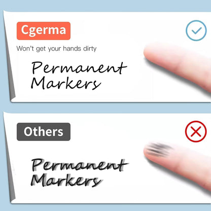 Cgerma Ultra Fine Point Permanent Markers Black, 18 Pack Ultra Fine Tip Markers, Waterproof, Quickly Dry, No bleed, Works on Plastic, Wood,Stone, Metal and Glass for School Office Home