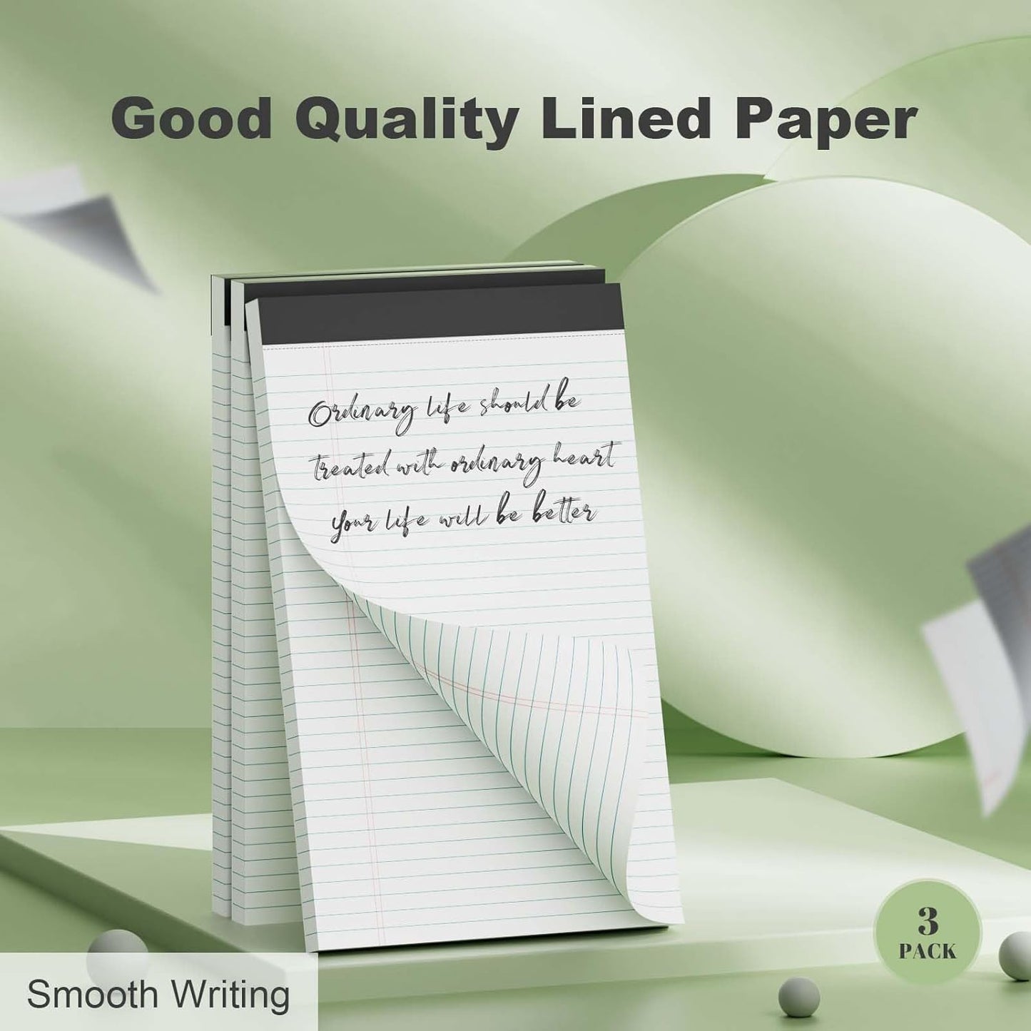6 Pack Legal Pads 8.5 x 11 College Ruled Notepads, White Note Pads 8.5'' x 11'' Writing Pads Narrow Ruled Lined Paper Pads, 30 Sheets Per Note Pad, Legal Notepads for Work Study Daily Note Taking List