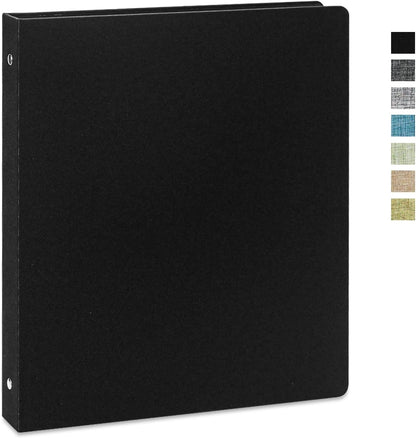 Vienrose 3 Ring Binder 1 Inch Round Rings with Linen Fabric Cover, Fits 8.5 x 11 Inch Paper, Durable Organizer for School, Office, Home, Recipes, Grey
