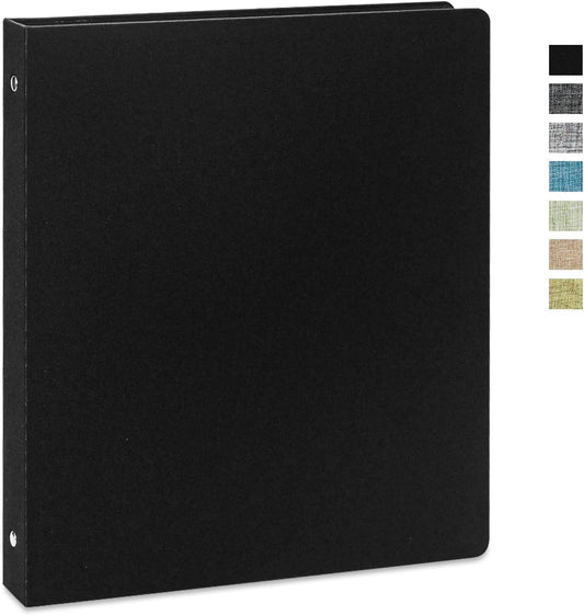 Vienrose 3 Ring Binder 1 Inch Round Rings with Linen Fabric Cover, Fits 8.5 x 11 Inch Paper, Durable Organizer for School, Office, Home, Recipes, Grey