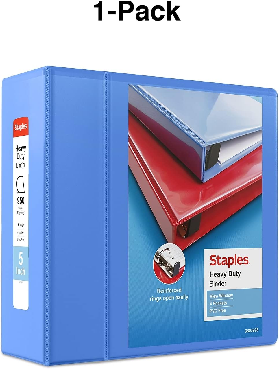 Staples Heavy-Duty 2-Inch D-Ring View Binder, Reinforced Spine, Holds Up to 450 Sheets, Gray, for Office & School
