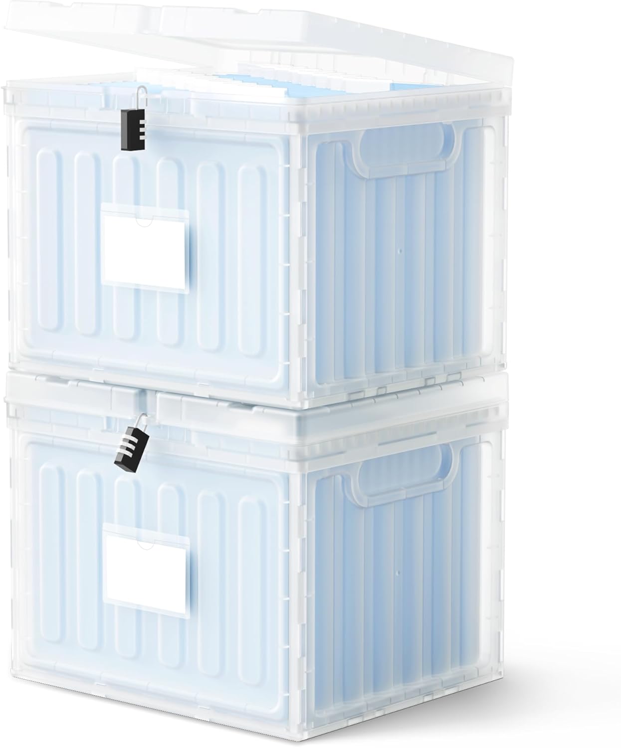 Oterri Plastic File Box with Lid for Letter Size Hanging File Folders, Hanging File Folder Box for Home, Office, School, File Cabinet, Assembly File Organizer, Pink，Large-1 Pack Without Folders