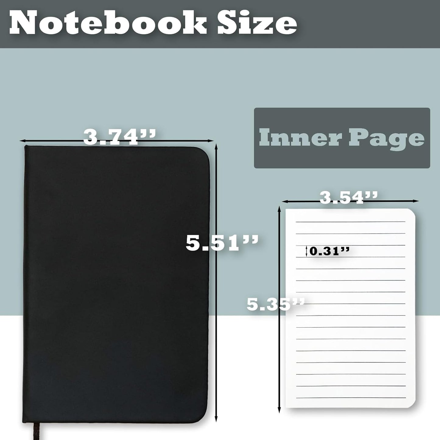 TUZAA 2 Pack Notebook Journal, 160 Pages Pocket Notepad with Waterproof Cover, Mini Memo Pads for Home, School, College, Office, Work, Travel (Brown)