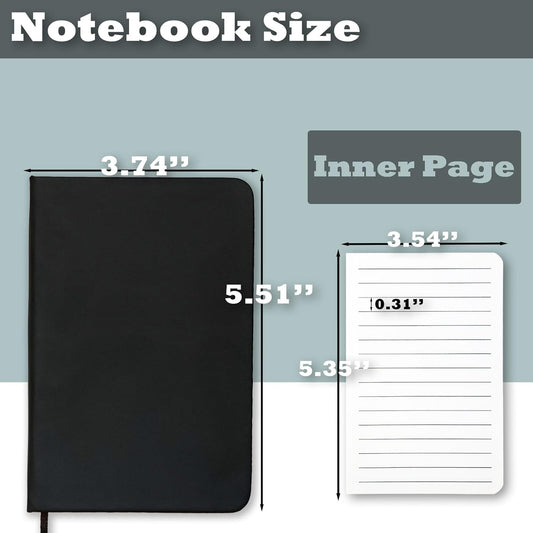 TUZAA 2 Pack Notebook Journal, 160 Pages Pocket Notepad with Waterproof Cover, Mini Memo Pads for Home, School, College, Office, Work, Travel (Brown)