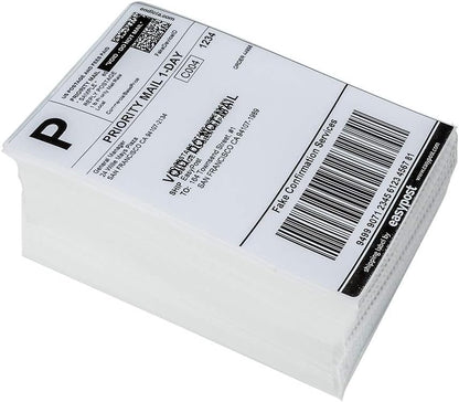 9527 Product Fanfold 4 x 6 Direct Thermal Labels White Perforated Shipping Labels, 500pcs per Stack,1 Stack