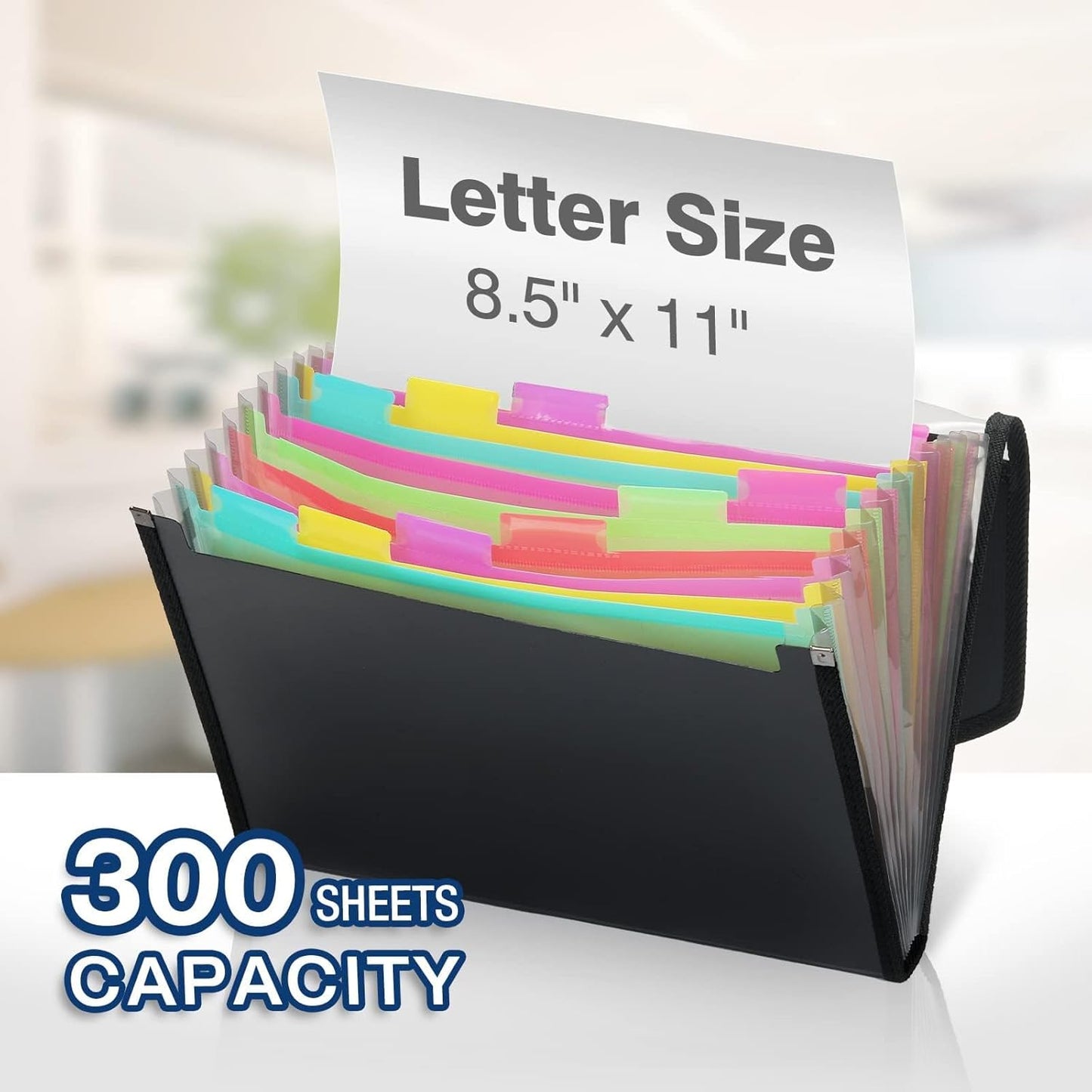 H4D Accordion File Organizer, 13 Pocket Expanding File Folder with Labels for Documents, Letter Size, 1 Pack