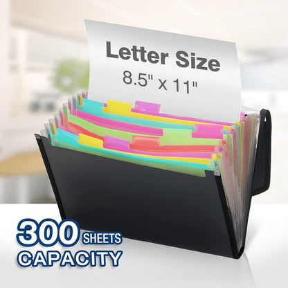 H4D Accordion File Organizer, 13 Pocket Expanding File Folder with Labels for Documents, Letter Size, 1 Pack