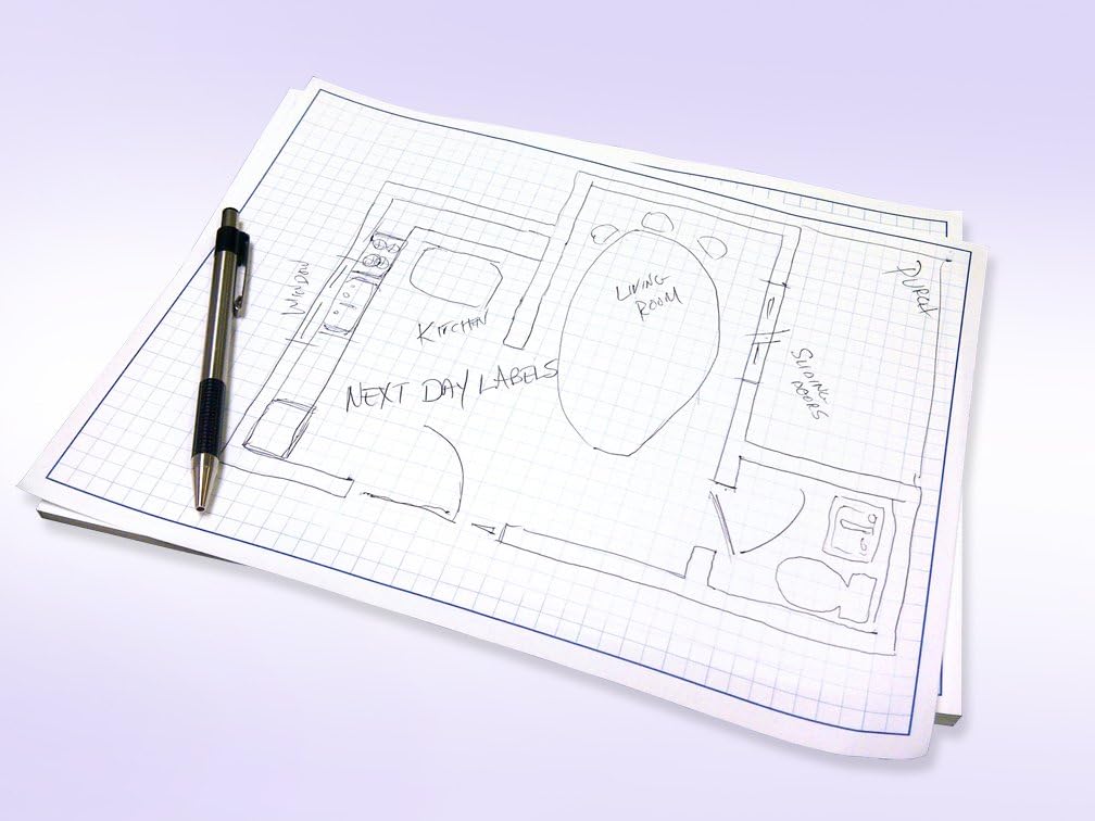 Graph Paper Pad for Blueprint Drawings, Drafting, Engineering Drawing, and Planning - Graph Paper 11x17 Blueprint Quadrille Grid Paper Pads with Blue Lines, High Brightness 50 Sheets (1-Pack)