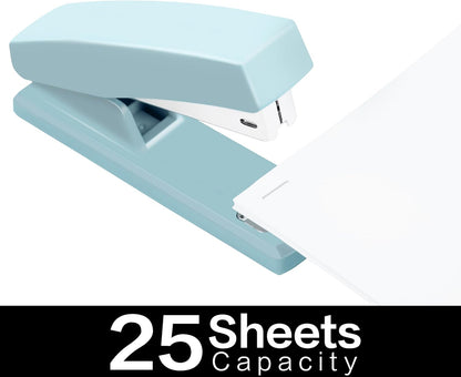 Deli Stapler, Desktop Staplers with 640 Staples, Office Stapler, 25 Sheet Capacity, White