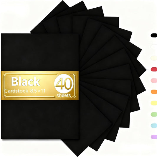 White Cardstock 8.5 x 11, 40 Sheets Card Stock, 75 LB/200 GSM Thick Copy Paper, Cardstock Printer Paper for School & Office Supplies, Art, Watercolo, Craft, Drawing, Invitations, Menus, DIY Cards